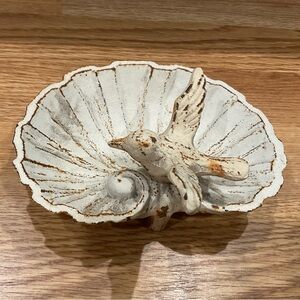Rustic White Bird Shell Sculpture